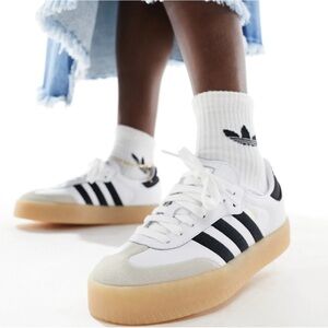 adidas Originals Sambae sneakers with rubber sole in white and black